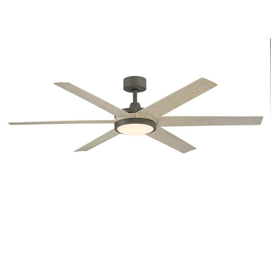 Fanimation Brawn 64" Ceiling Fan/LED CCT Light Kit, Brass Opal/Oak - FPD6605AGP