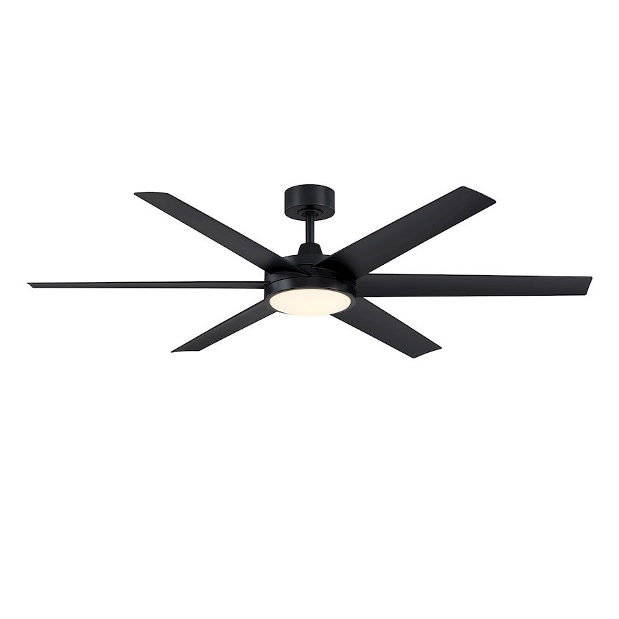 Fanimation Brawn 64" Ceiling Fan/LED CCT Light Kit, Black Opal/Black - FPD6605BL