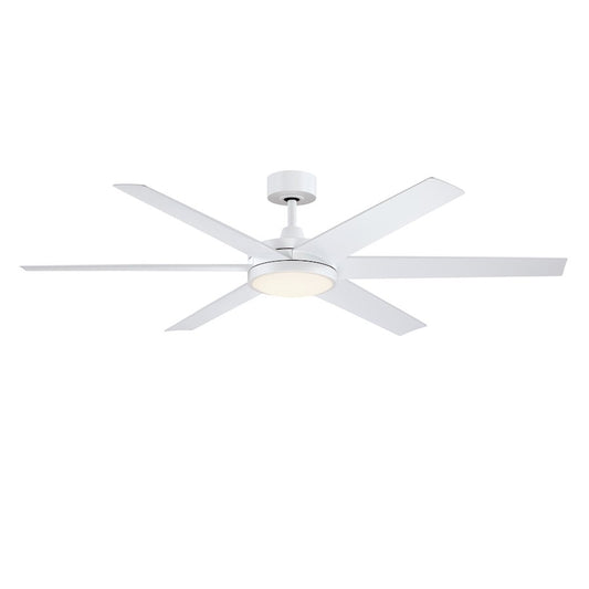 Fanimation Brawn 64" Ceiling Fan/LED CCT Light Kit, White Opal/White - FPD6605MW