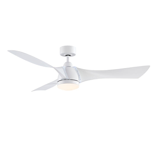 Fanimation Klear 56" Ceiling Fan/LED CCT Light Kit, White Opal/White - FPD6858MW