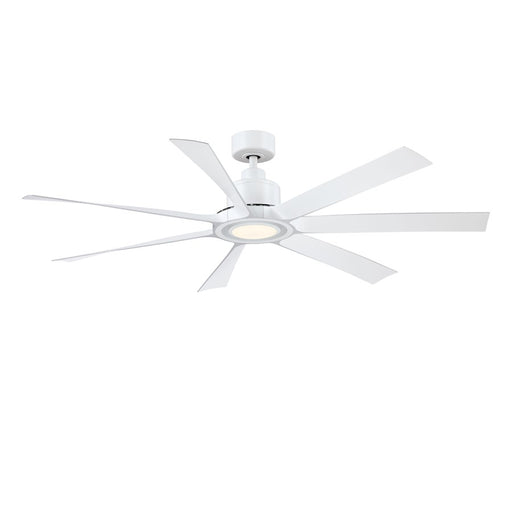 Fanimation Breece 60" Ceiling Fan/LED CCT Light Kit, Wh Opal/White - FPD6860MW