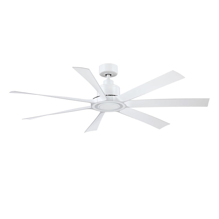 Fanimation Breece 60" Ceiling Fan, LED CCT Light Kit, White Opal/White