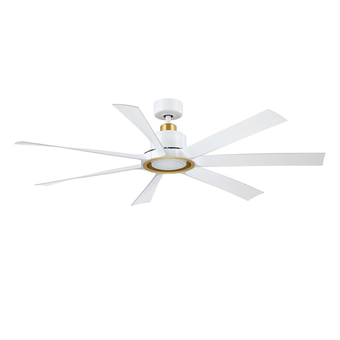 Fanimation Breece 60" Ceiling Fan, LED CCT Light Kit, Opal/White