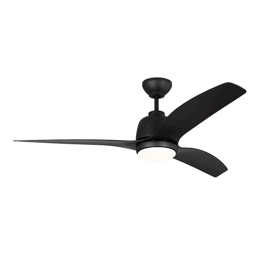 Monte Carlo Fan Company Avila Coastal 54" Ceiling Fan, Black/Opal - 3AVLCR54MBKD