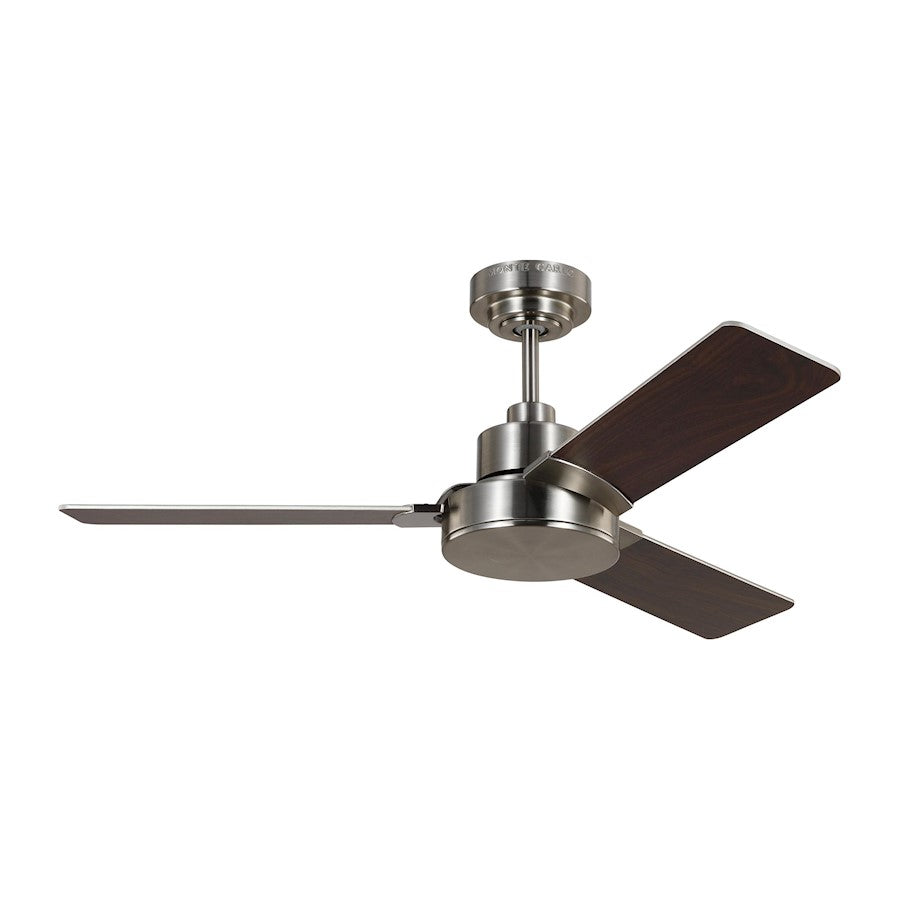 Monte Carlo Fan Company Jovie 44" Ceiling Fan, Steel/Silver/Walnut - 3JVR44BS