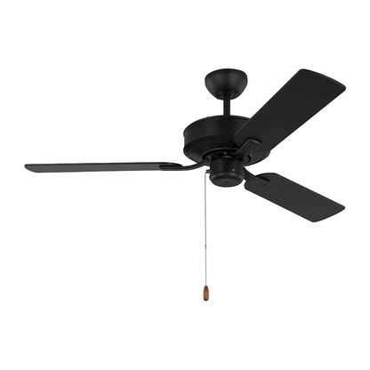 Monte Carlo Fan Company Linden 48 Ceiling Fan, Midnight Black - 3LD48MBK