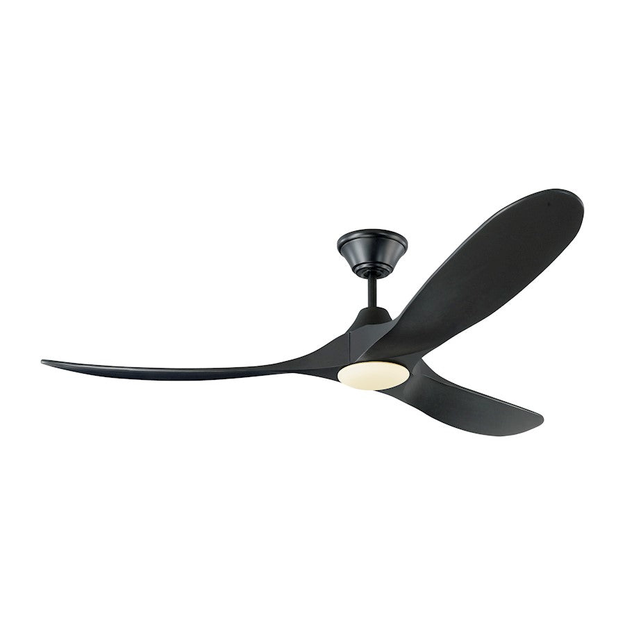 Monte Carlo Fan Company Maverick LED Ceiling Fan, Matte Black - 3MAVR60BKBKD