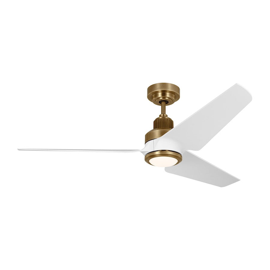 Monte Carlo Fan Company Ruhlmann 52" LED Ceiling Fan, Brass/White - 3RULSM52HABD