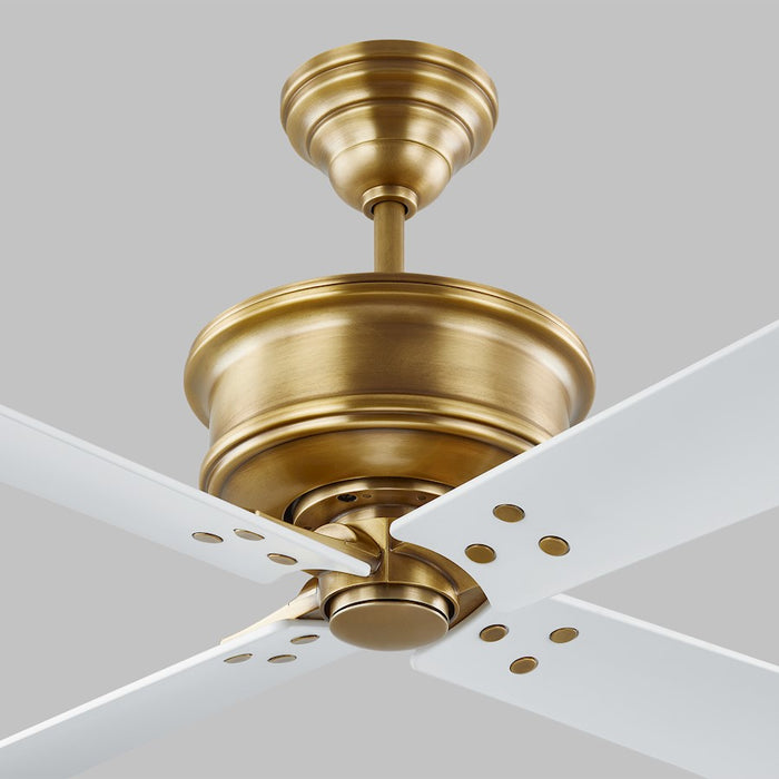 Visual Comfort Fan Subway 56" Ceiling Fan, Brass/White