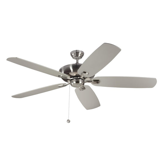 Monte Carlo Fan Company Colony Super Max Ceiling Fan, Brushed Steel - 5CSM60BS