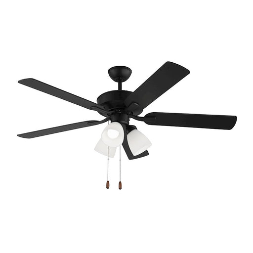 Monte Carlo Fan Linden 52 LED 3 Ceiling Fan, Black/Frosted White - 5LD52MBKF