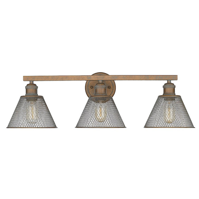 Golden Lighting Carver 3 Light Bath Vanity, Copper Patina