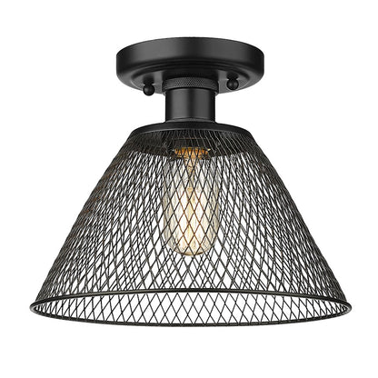 Golden Lighting Carver BLK 1 Light Semi Flush Mount, Black - 0304-SFBLK