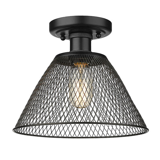 Golden Lighting Carver BLK 1 Light Semi Flush Mount, Black - 0304-SFBLK