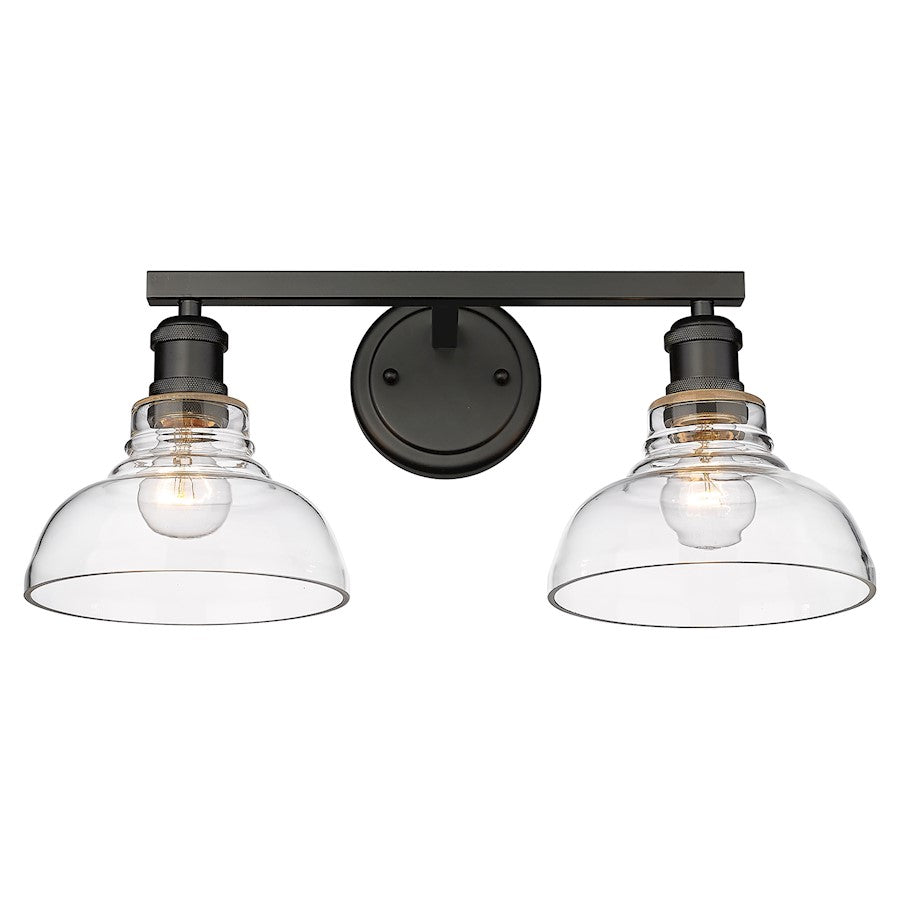 2 Light Bathroom Vanity Light, Black