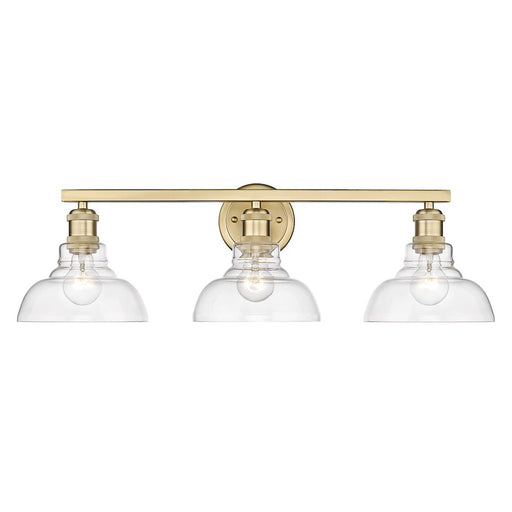 Golden Lighting Carver 3 Light Bath Vanity, Bronze/Clear - 0305-BA3BCB-CLR