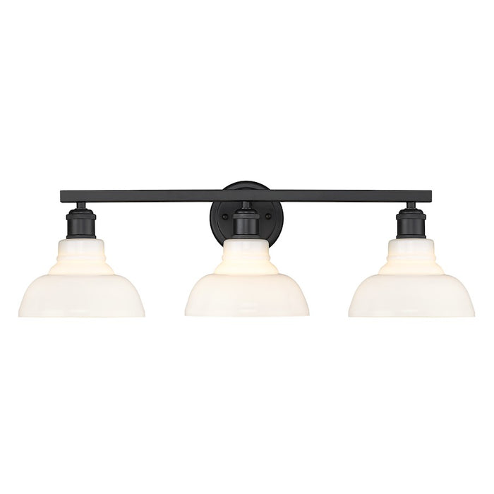 Golden Lighting Carver 3 Light Bath Vanity, Black/Vintage Milk