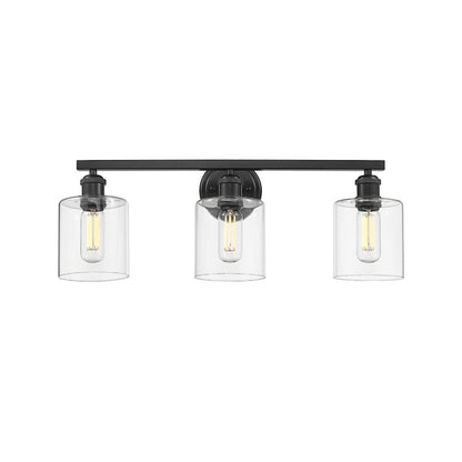 3 Light Bathroom Vanity Light, Matte Black