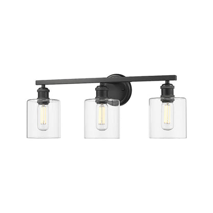 3 Light Bathroom Vanity Light, Matte Black