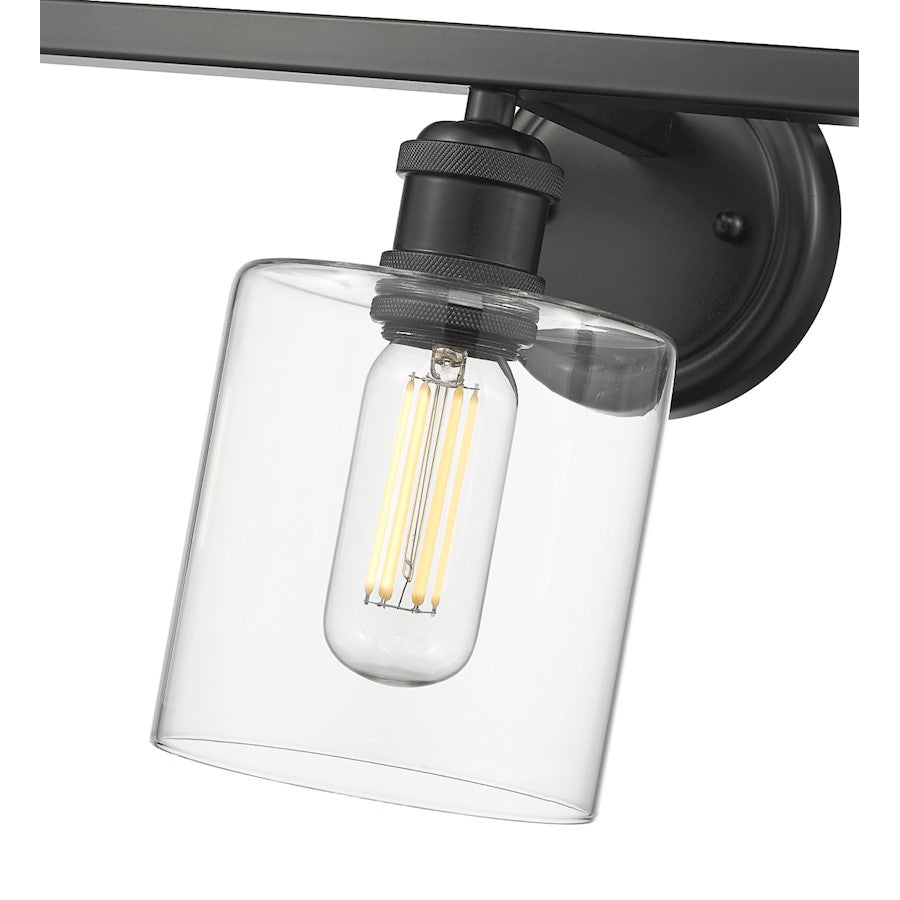 3 Light Bathroom Vanity Light, Matte Black