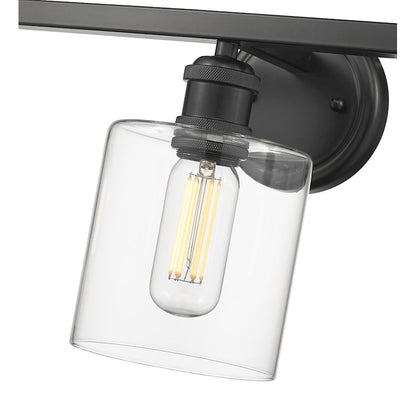 3 Light Bathroom Vanity Light, Matte Black