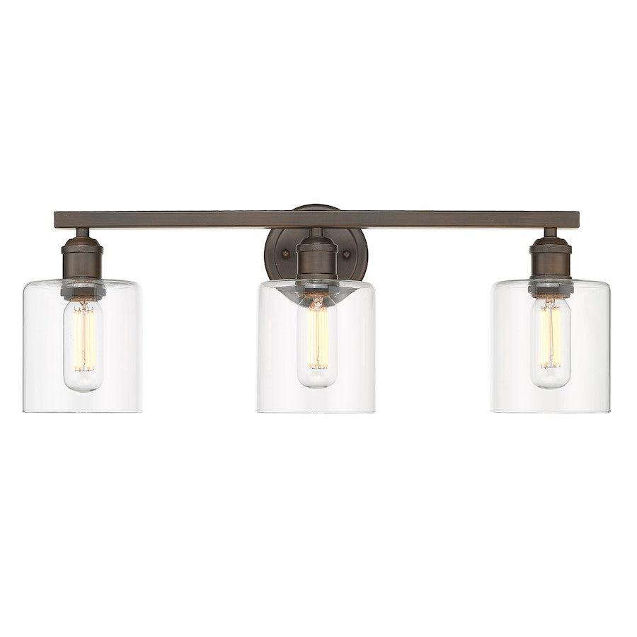 3 Light Bathroom Vanity Light, Rubbed Bronze