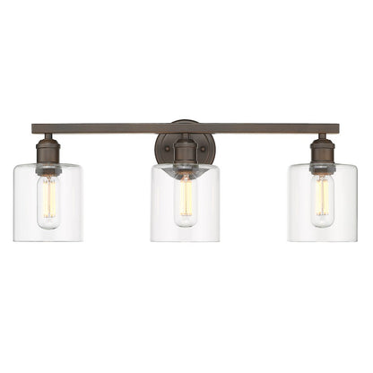 3 Light Bathroom Vanity Light, Rubbed Bronze