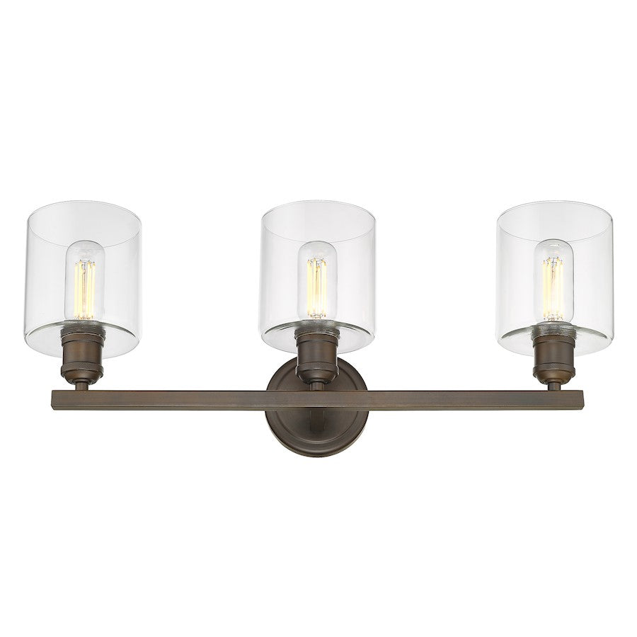 3 Light Bathroom Vanity Light, Rubbed Bronze