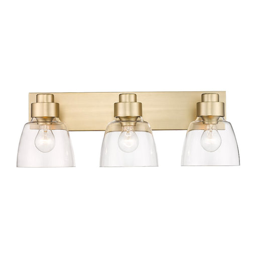 Golden Lighting Remy 3-Light Vanity Light, Bronze/Clear Glass - 0314-BA3BCB-CLR
