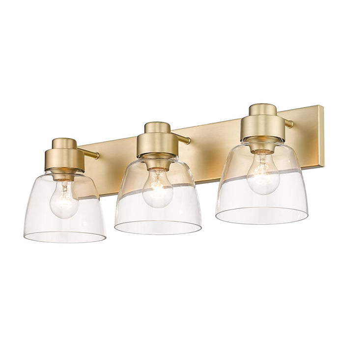 Golden Lighting Remy 3-Light Vanity Light, Bronze/Clear Glass