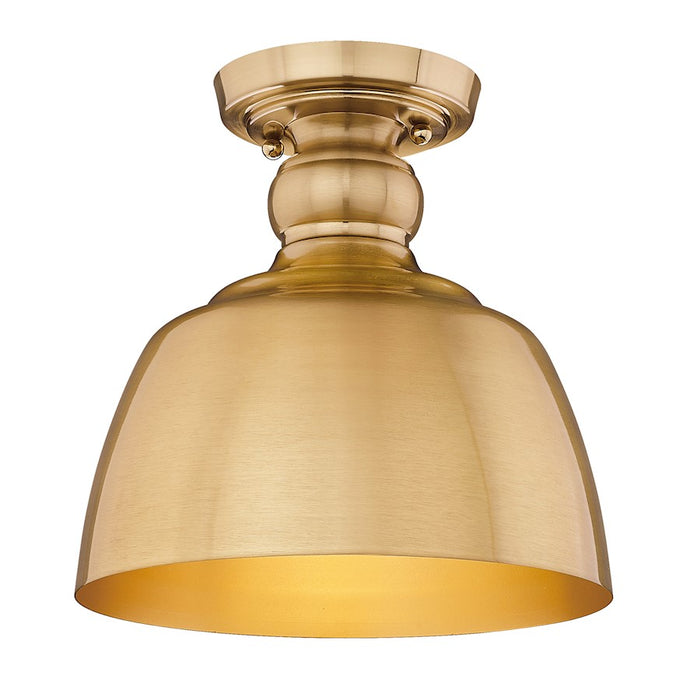 Golden Lighting Holmes 1 Light Flush Mount, Modern Brushed Gold