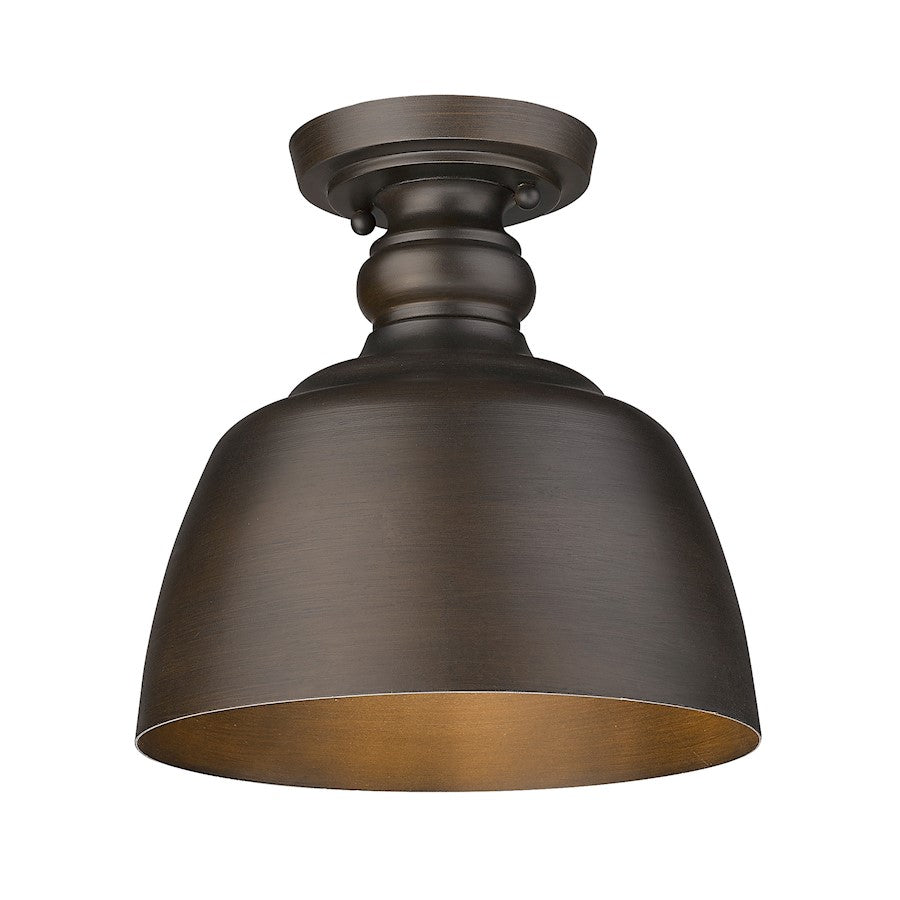 Golden Lighting Holmes 1 Light Flush Mount, Rubbed Bronze