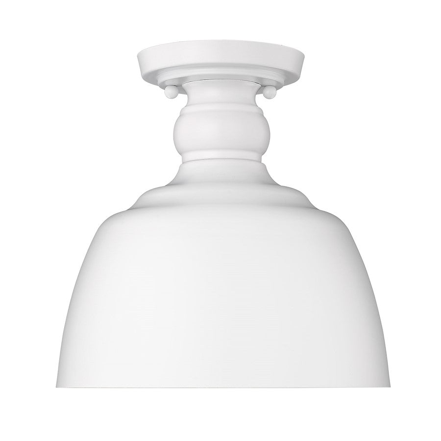 Golden Lighting Holmes 1-Light Flush Mount, Matte White/Matte White - 0316-FMWHT