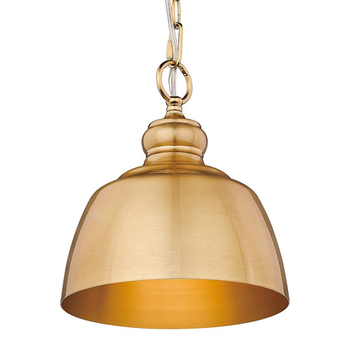 Golden Lighting Holmes 1 Light Mini Pendant, Modern Brushed Gold