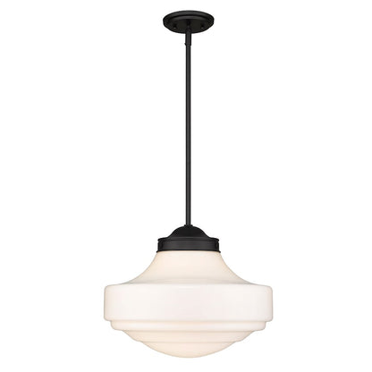 1 Light Pendant, Black/Milk