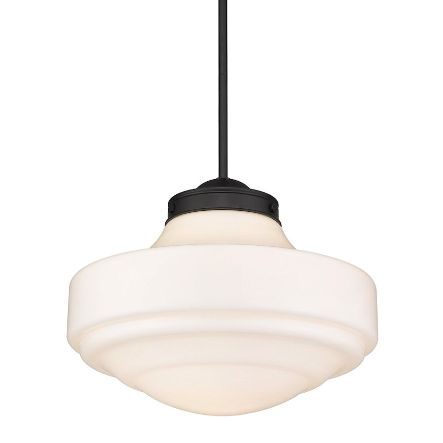 1 Light Pendant, Black/Milk