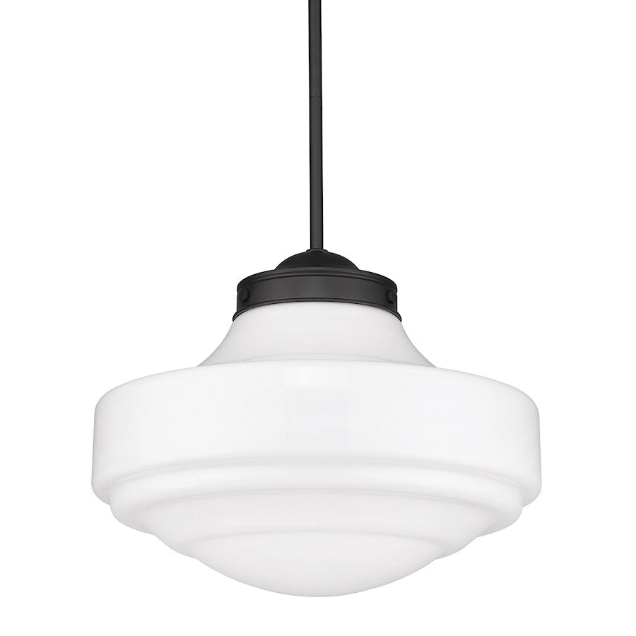 1 Light Pendant, Black/Milk