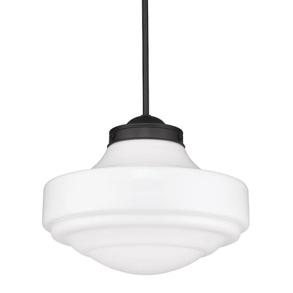 1 Light Pendant, Black/Milk