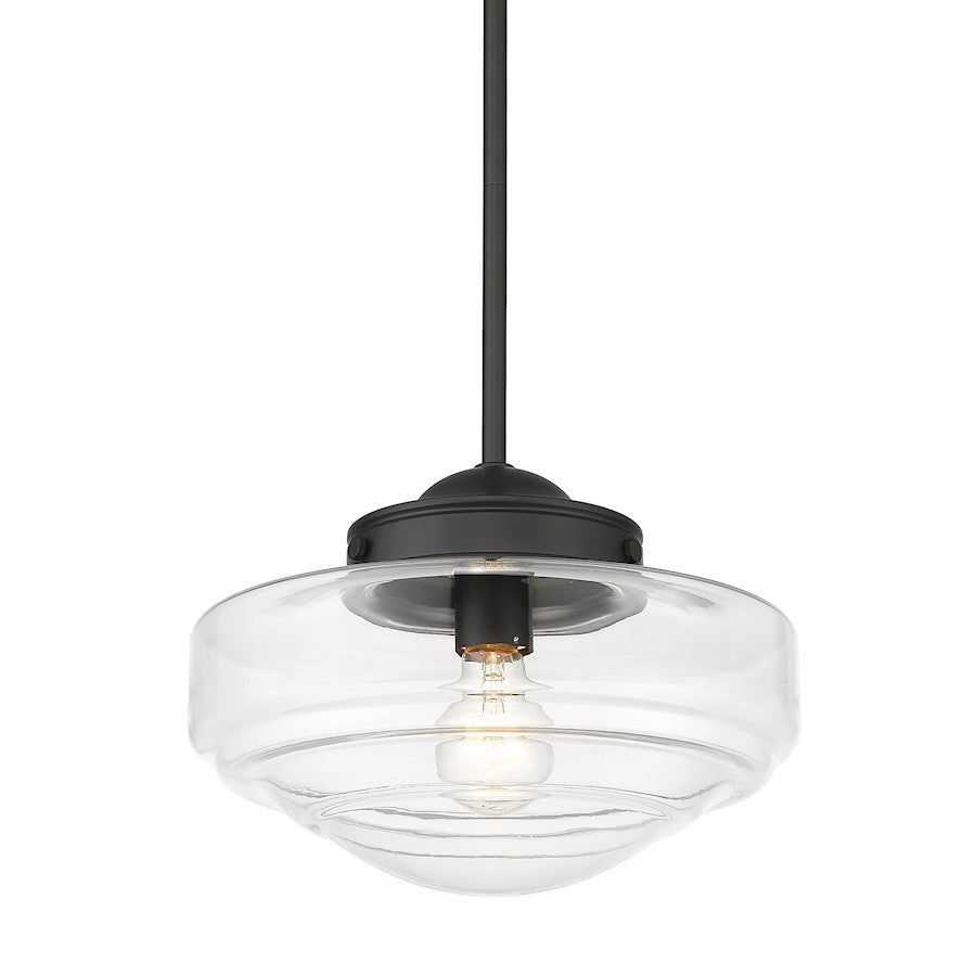 Golden Lighting Ingalls 1-LT Medium Pendant, Matte Black/Clear - 0508-MBLK-CLR