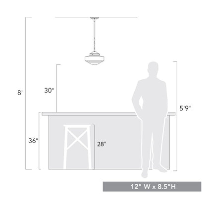 1 Light Pendant, Matte Black/Clear