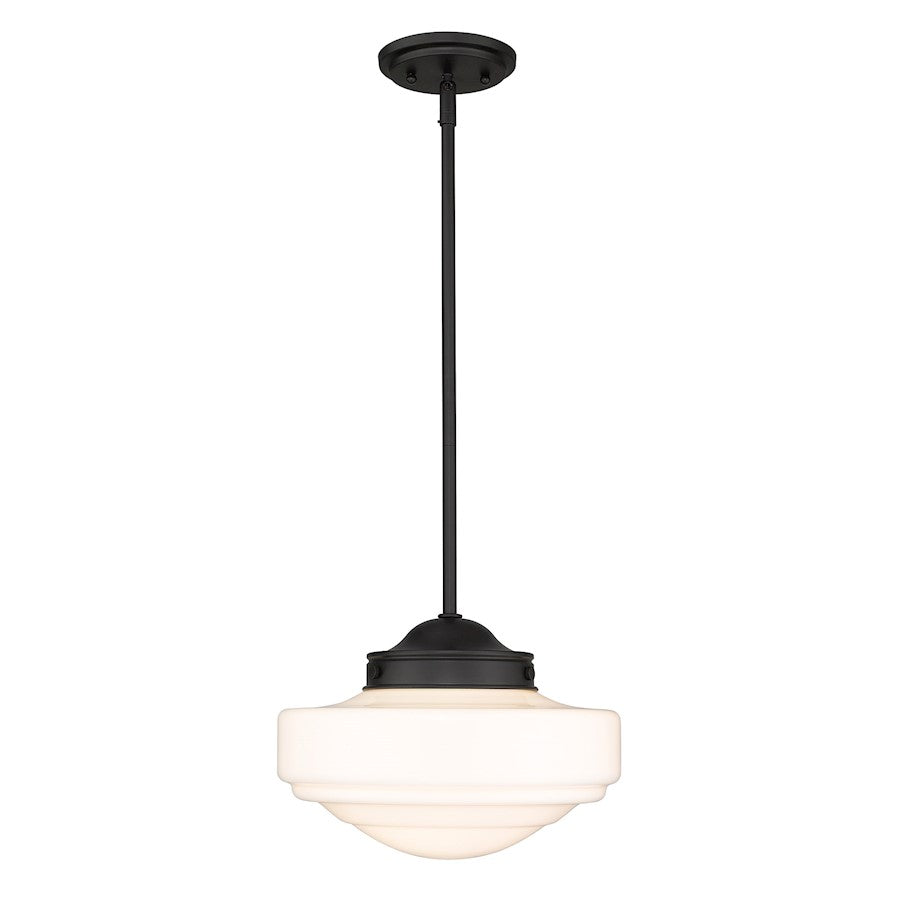 1 Light Pendant, Black/Milk