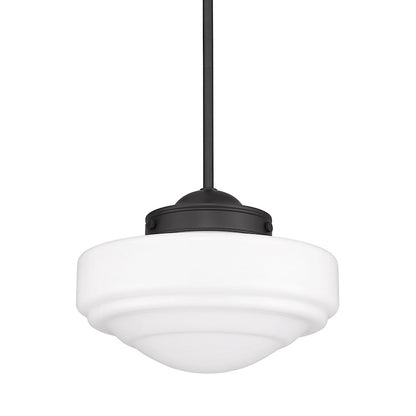 1 Light Pendant, Black/Milk