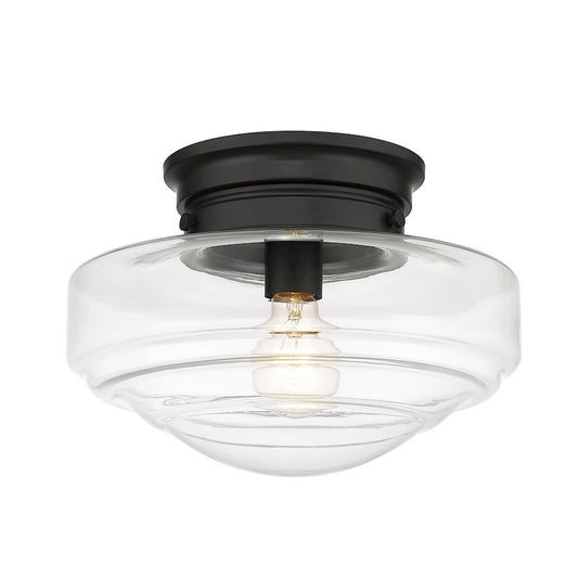 Golden Lighting Ingalls 1 Light Semi-Flush, Matte Black/Clear - 0508-SFBLK-CLR