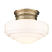 Golden Lighting Ingalls 1 Light Semi-Flush, Brass/Vintage Milk - 0508-SFMBS-VMG