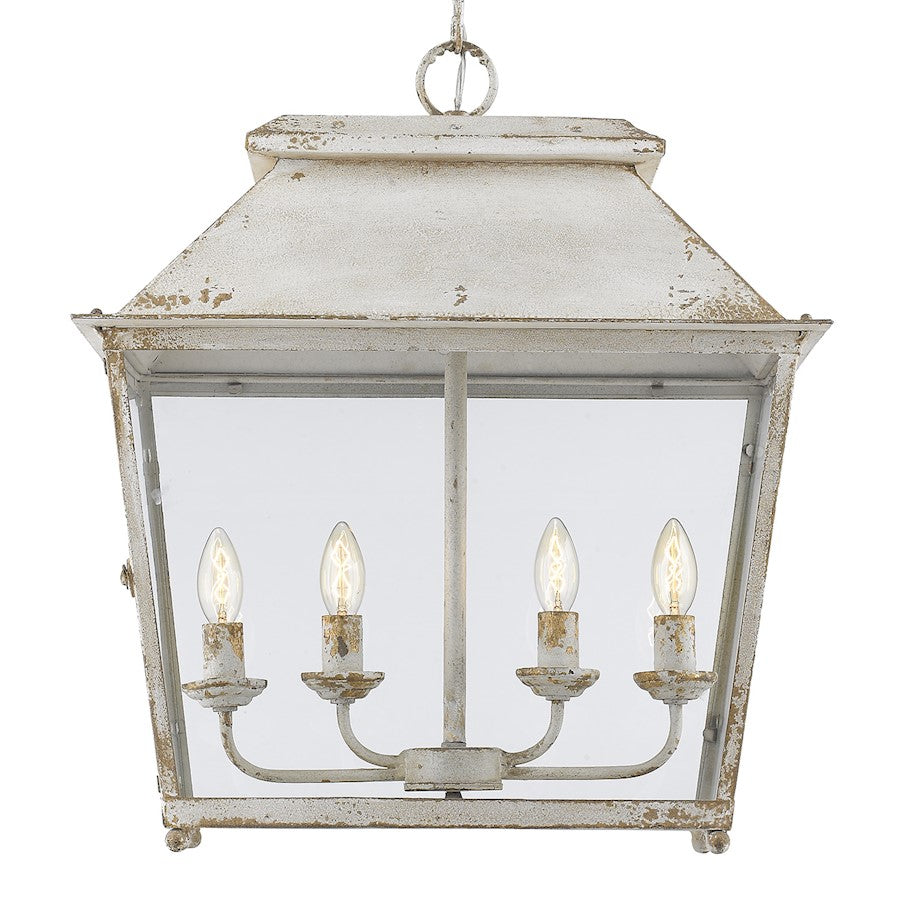 Golden Lighting Abingdon 4 Light Pendant Lantern, Ivory/Clear - 0804-4PAI