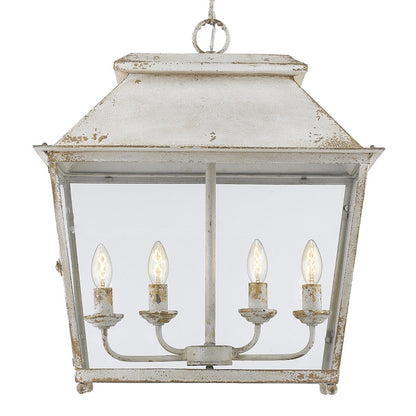 Golden Lighting Abingdon 4 Light Pendant Lantern, Ivory/Clear - 0804-4PAI