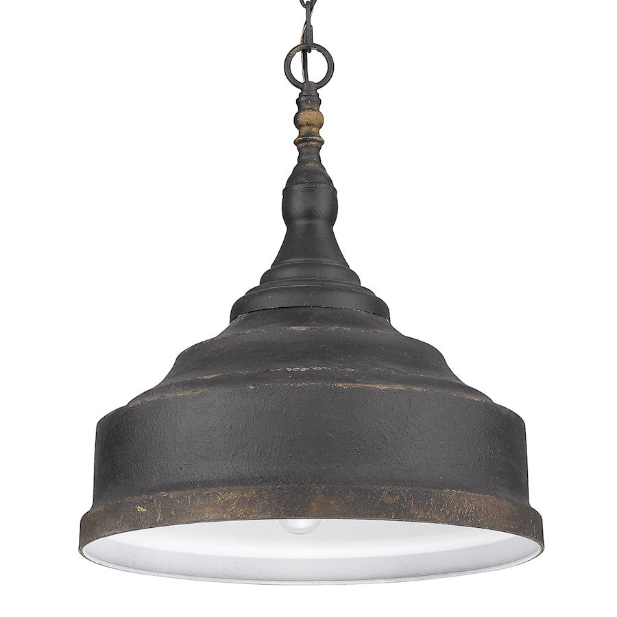 3 Light Pendant, Antique Black Iron