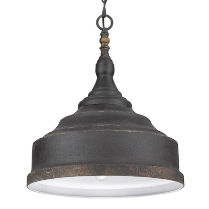 3 Light Pendant, Antique Black Iron