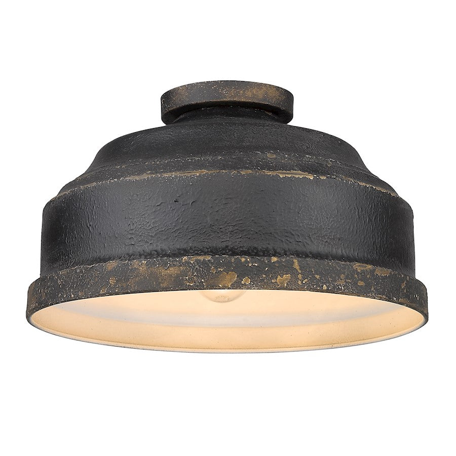 Golden Lighting Keating Flush Mount, Antique Black Iron - 0806-FMABI