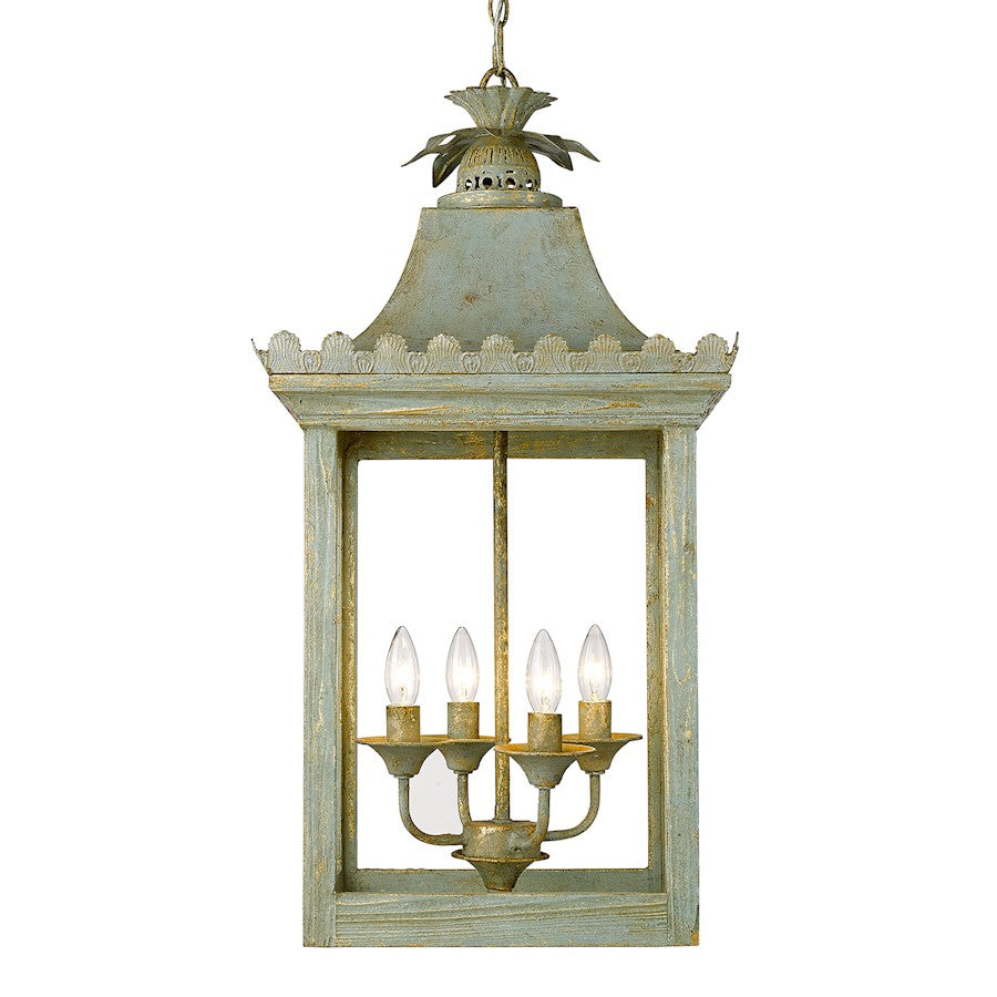 Golden Lighting Finley 4 Light Pendant, Vintage Sage - 0838-4PVS